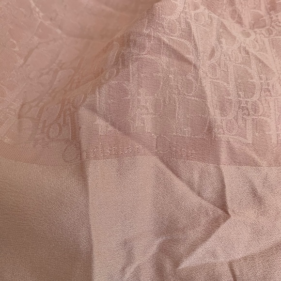 Auth VTG DIOR Pink Monogram Silk Scarf - Picture 5 of 13